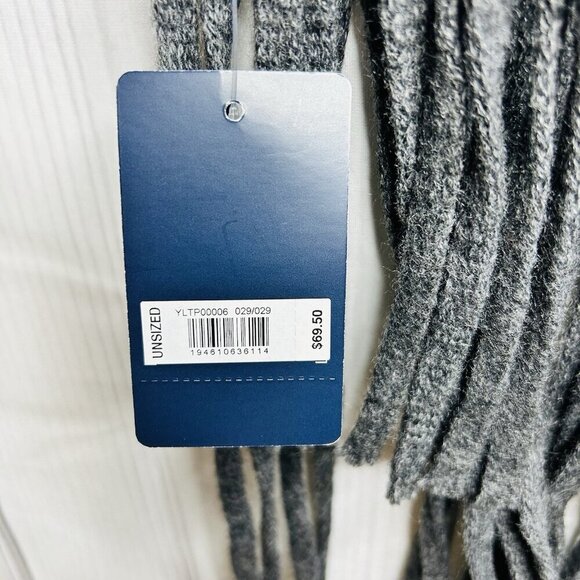 Lucky Brand Solid Brushed Scarf Dark Heather Grey w/Fringe 15" X 88" NWT - Picture 6 of 6